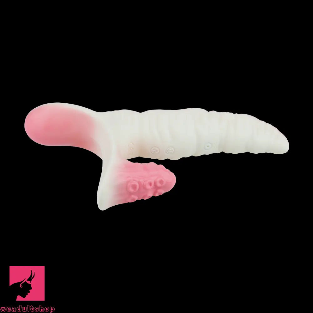 6.5in Tentacle Strap on Vibrating Dildo Natural Curved Soft Cock Toy