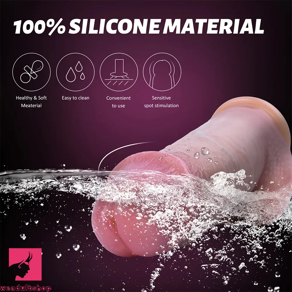 8in Silicone Soft Thick Lifelike Dildo For Female Masturbation Cock Toy