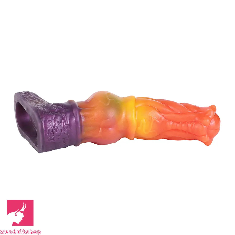 6.85in Warhorse Silhouette Real Melt Mark Texture Cock Dildo Sleeve