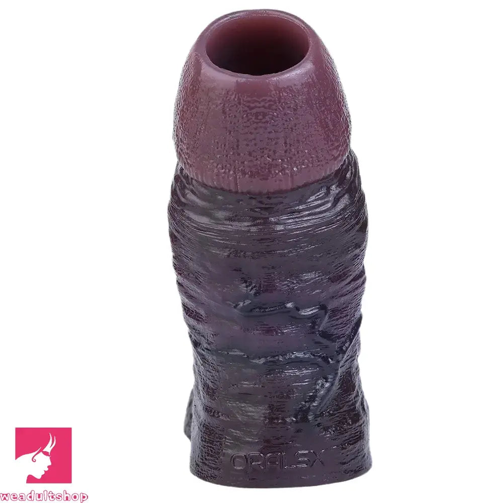 4.13in 4.64in 6.1in 6.69in Hollow Silicone Soft Cock Sleeve Masturbation