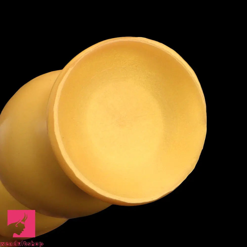 9.44in 13.38in Gold Silicone Pointed Thread Long Large Soft Cock Dildo