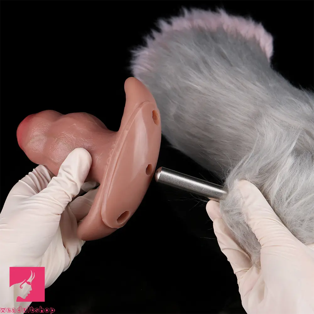 5.24in Male Penis 10 Frequency Vibration Role Play Dildo Cock Tail Butt Plug