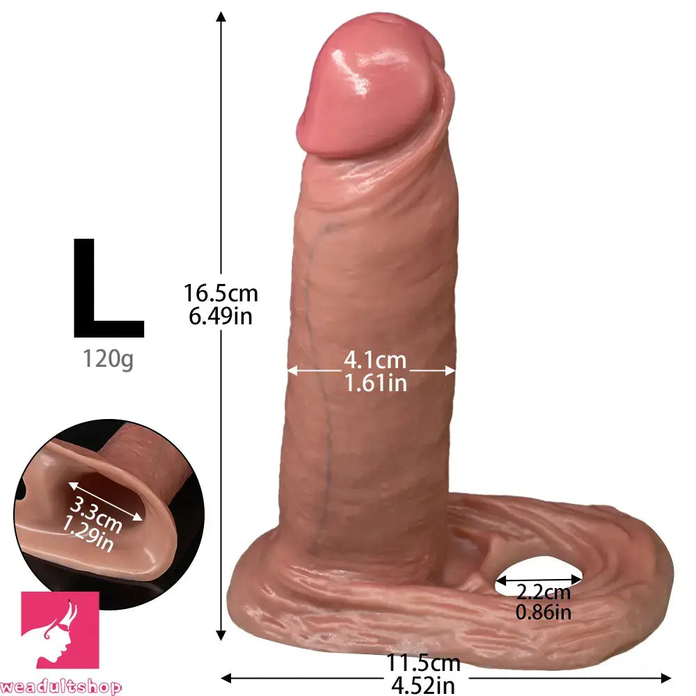 3.74in 5.11in 6.49in Realistic Hollow Small Cock Dildo Sleeve Cock Ring