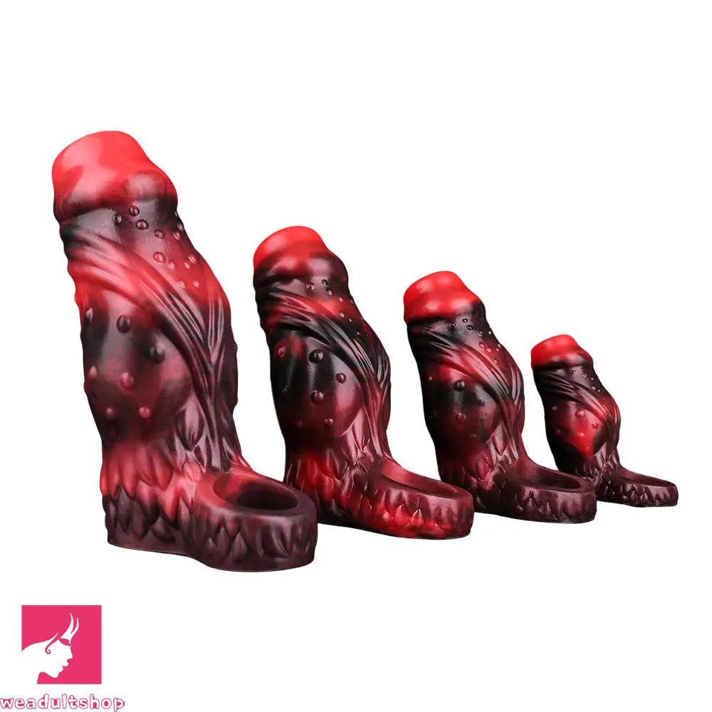 3.54in 4.72in 5.51in 6.69in Monster Scard Dildo Sleeve Cock Extender Toy