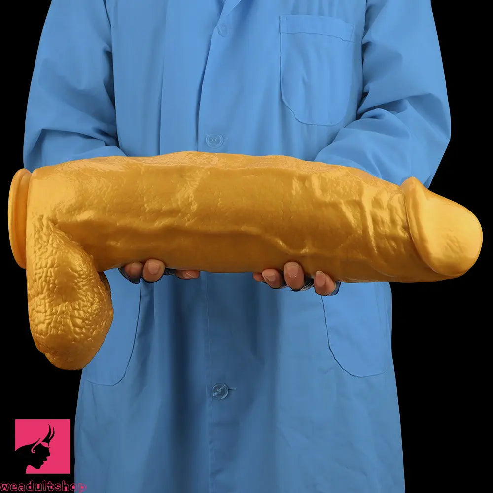 18.11in Gold Silicone Soft Huge Thick Long Dildo For Anus Vagina Cock