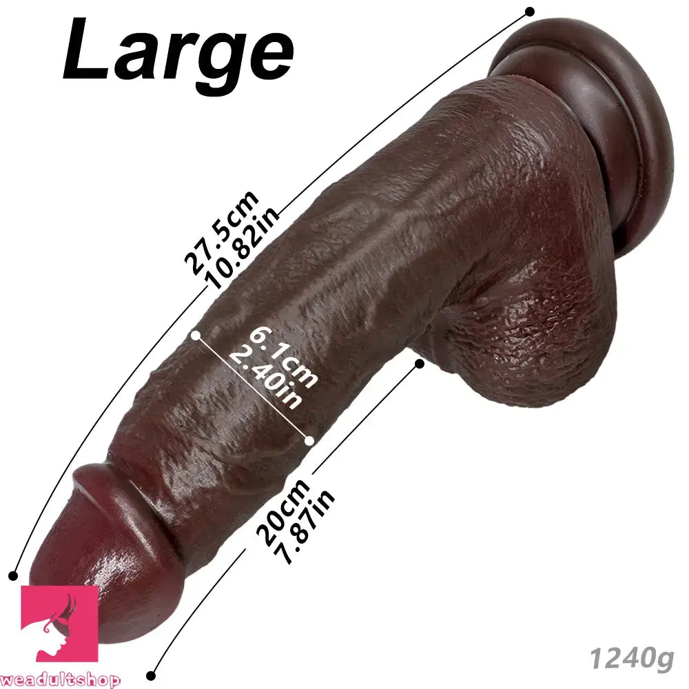7.87in 9.05in 10.82in Strap on Real Lifelike Soft Dildo With Exposed Glans