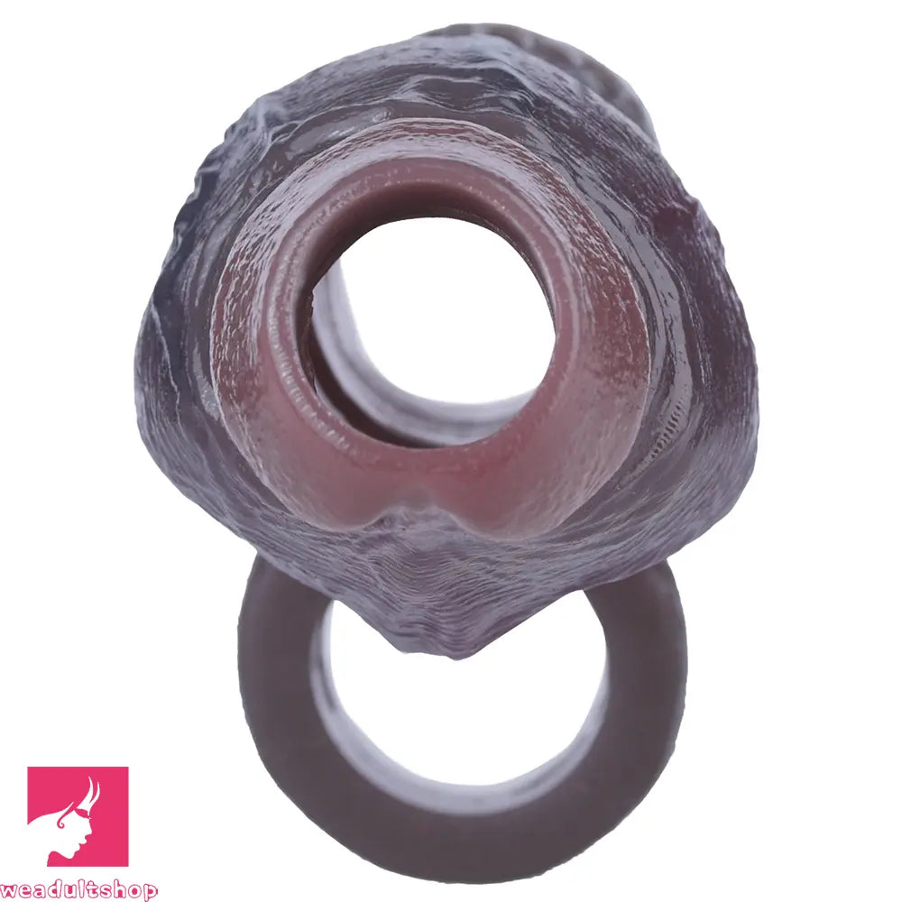 4.8in Platinum Silicone Real Lifelike Skin Dildo Sleeve Soft Male Cock Sleeve