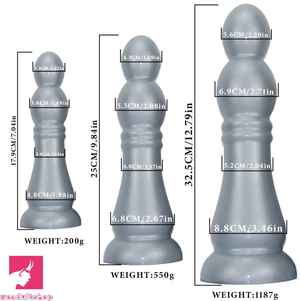 7.04in 9.84in 12.79in Chess Shape Thick Anal Plug Dildo Clitoral Love Toy