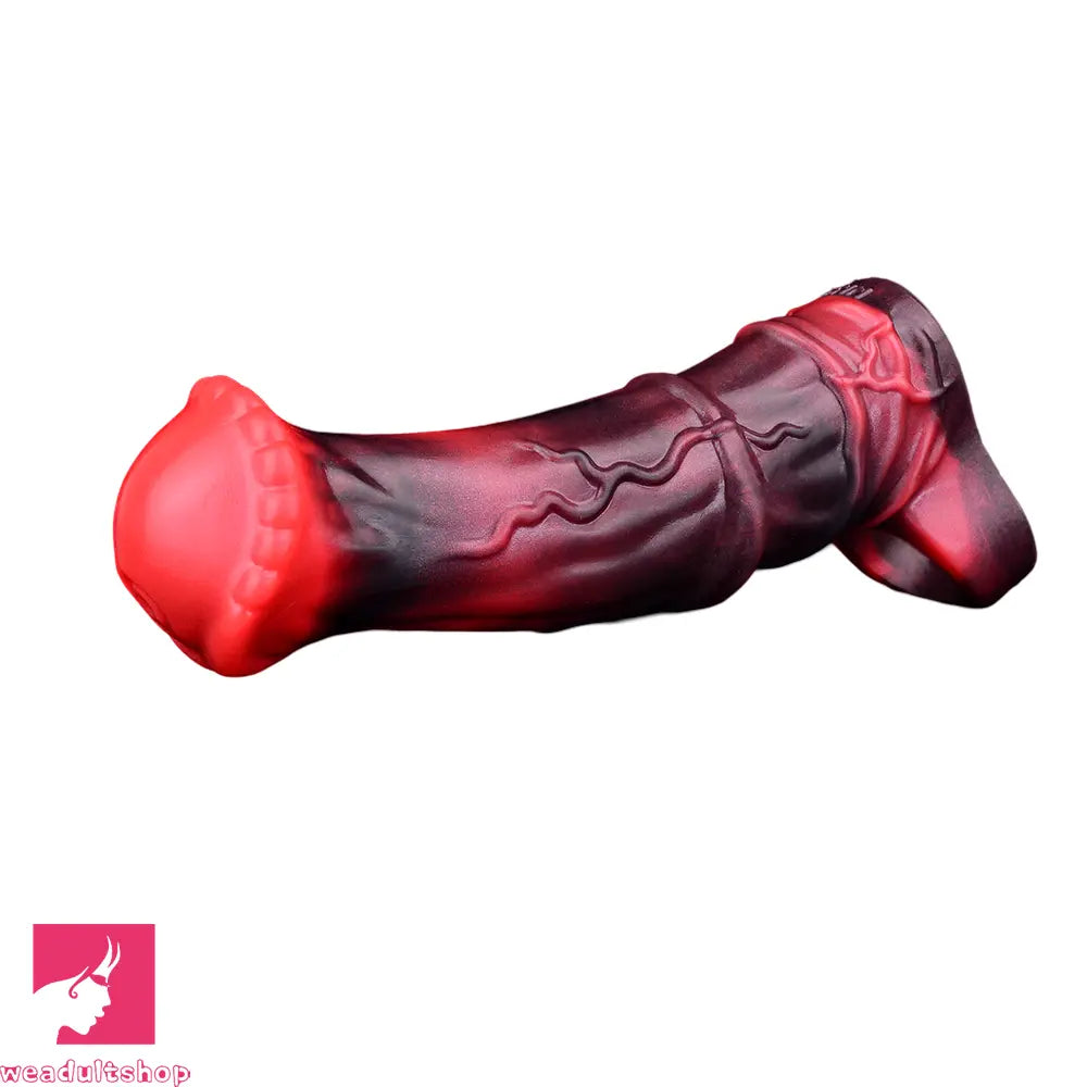 5.58in 7.17in Silicone Horse Penis Sleeve Cock Ring Hollow Vibrating Dildo