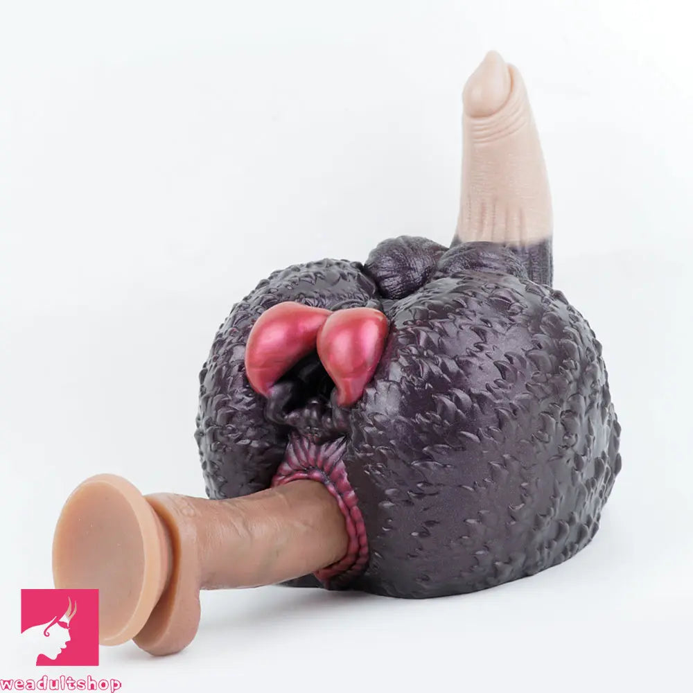 8.26in Dog Fantasy Silicone Dildo With Masturbator G-Spot Sensory Love