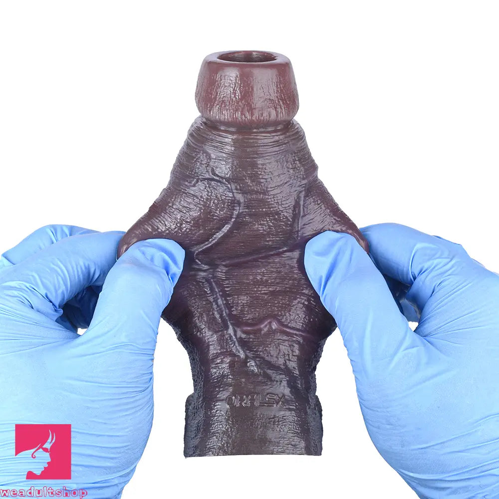 6.06in Platinum Silicone Lifelike Skin Soft Dildo Sleeve Couple Interactive Cock