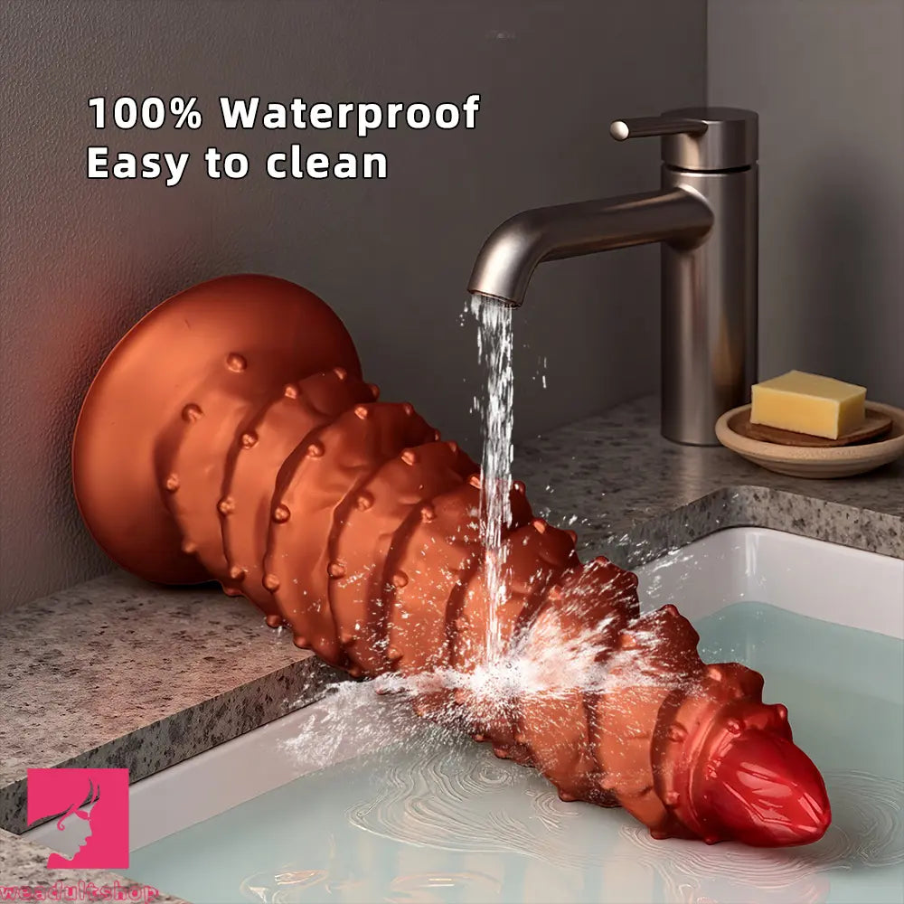 10.43in 12in 14.17in Extra-Big Long Threaded Silicone Sharp Head Dildo