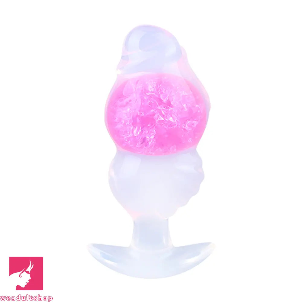 5.63in Luminous Silicone Anal Beads Dildo Anal Cock Toy With Anchor