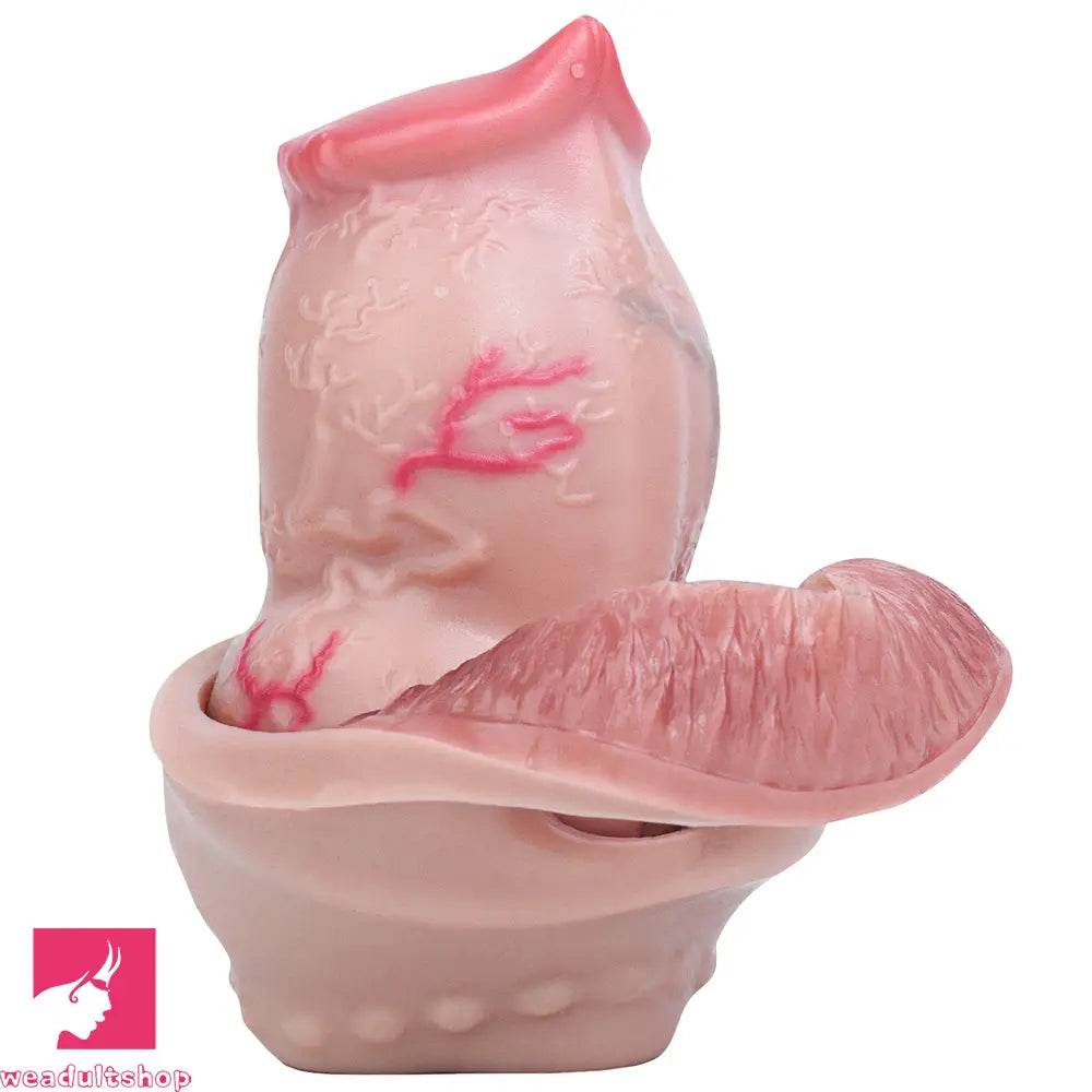 5.47in 6.49in 6.77in Realistic Dog Lifelike Dildo Cock Sleeve Close Open Head