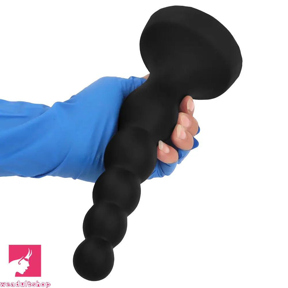 6.69in 8.66in 10.23in Black Silicone Soft Large Anal Plug Cock Dildo