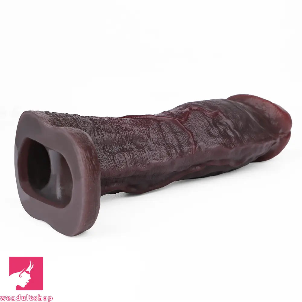 8.82in Super Soft Silicone Realistic Cock Reusable Erotica Dildo Sleeve