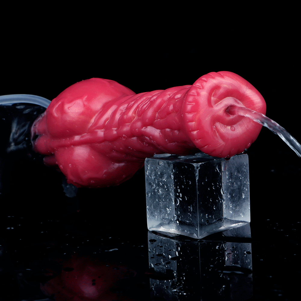 8.26in Horse Knotted Silicone Soft Big Dildo Ejaculating Penis Sex Toy