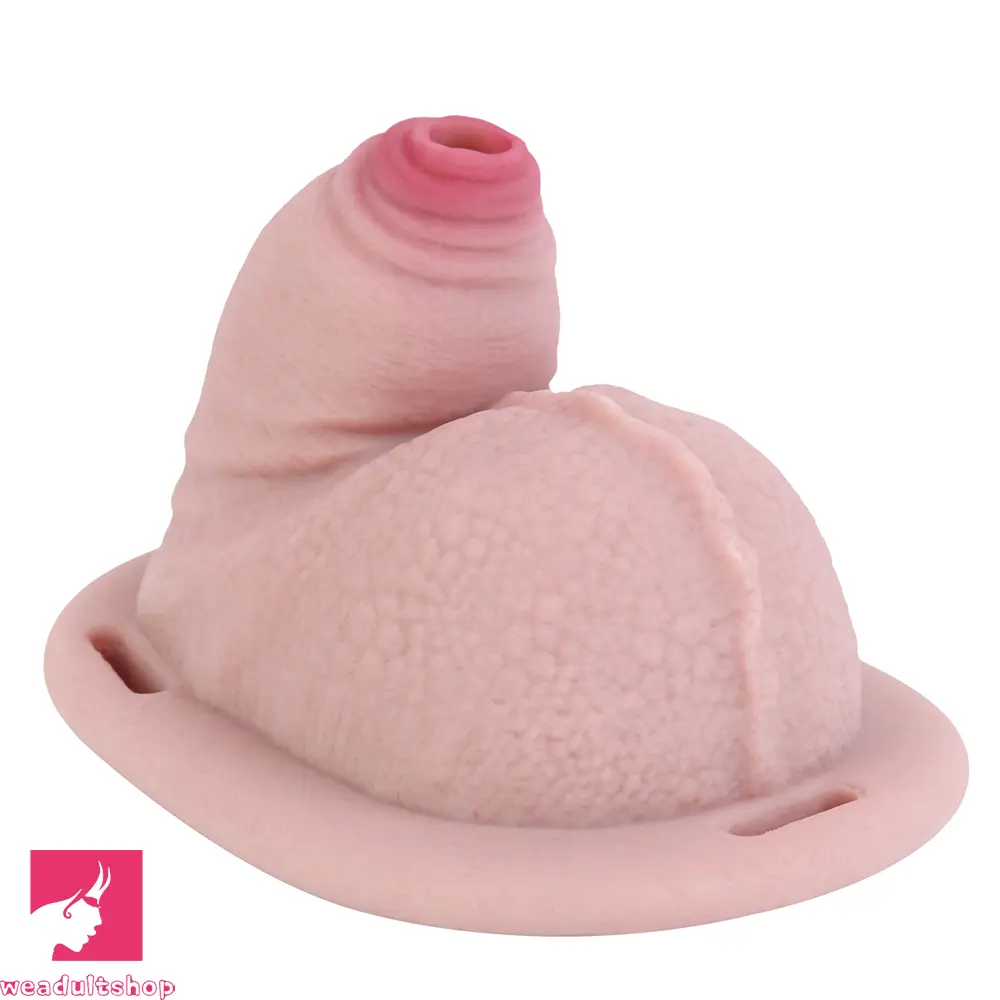 3.38in Real Hollow Chastity Cage Dildo Male Cock Female Masturbator