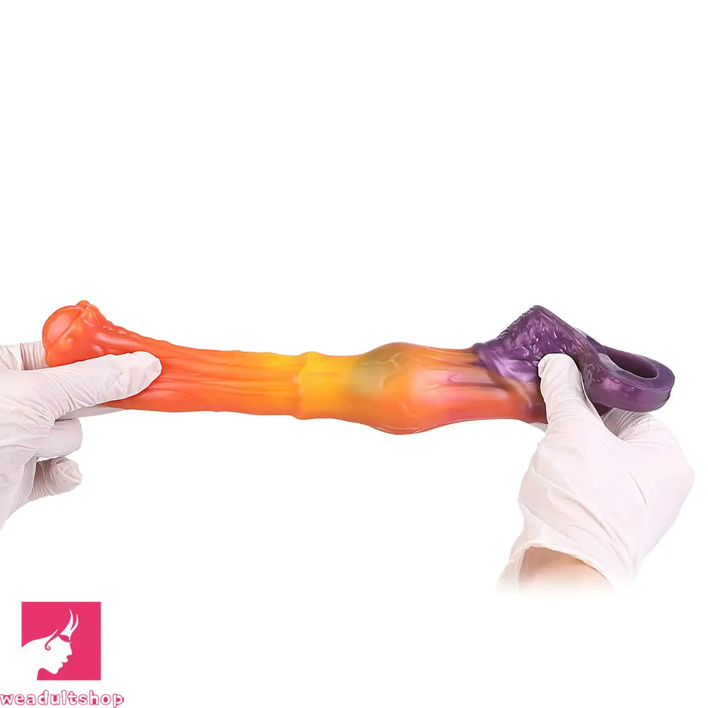 6.85in Warhorse Silhouette Real Melt Mark Texture Cock Dildo Sleeve