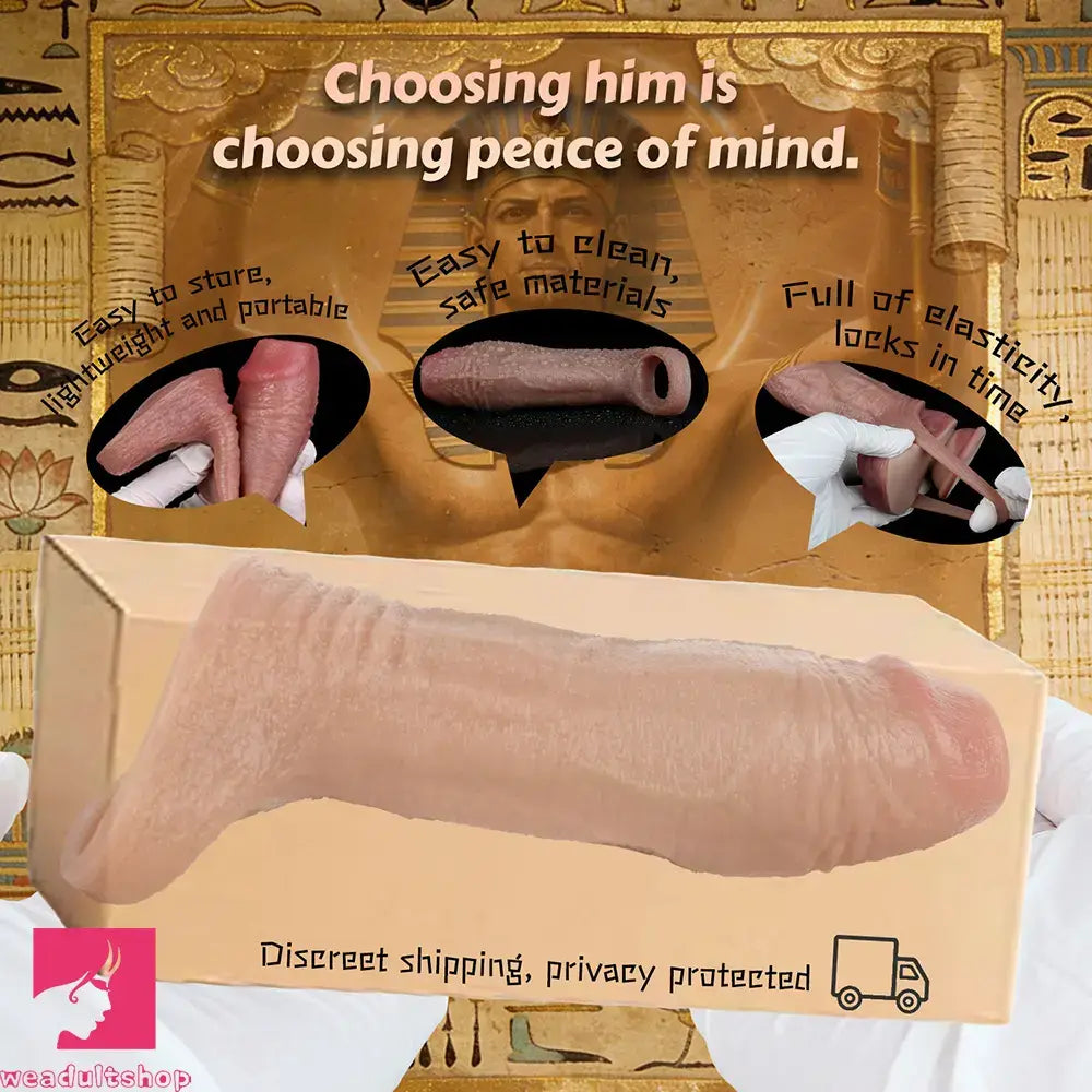 5.9in Real Skin Feeling Soft Silicone Dildo Sleeve High-Grade Odorless Cock