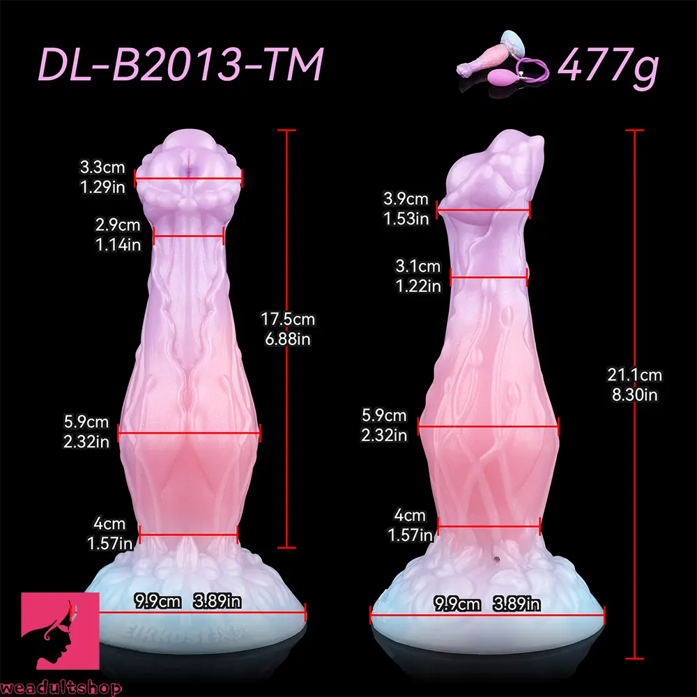 8.3in Inflatable Silicone Soft Fantasy Dildo Adult Toy For Gay Men Cock