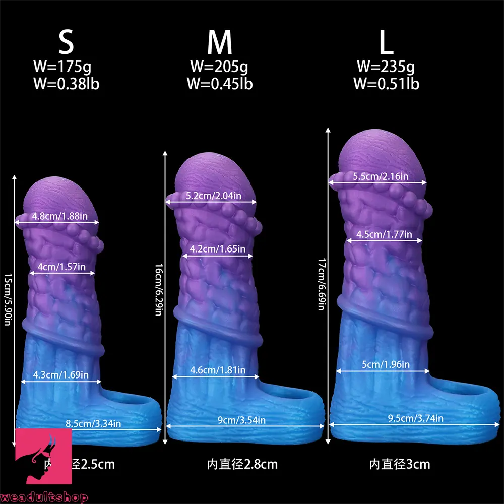 5.9in 6.29in 6.69in Hollow Spiked Horse Dildo Sleeve For Prostate Real Love