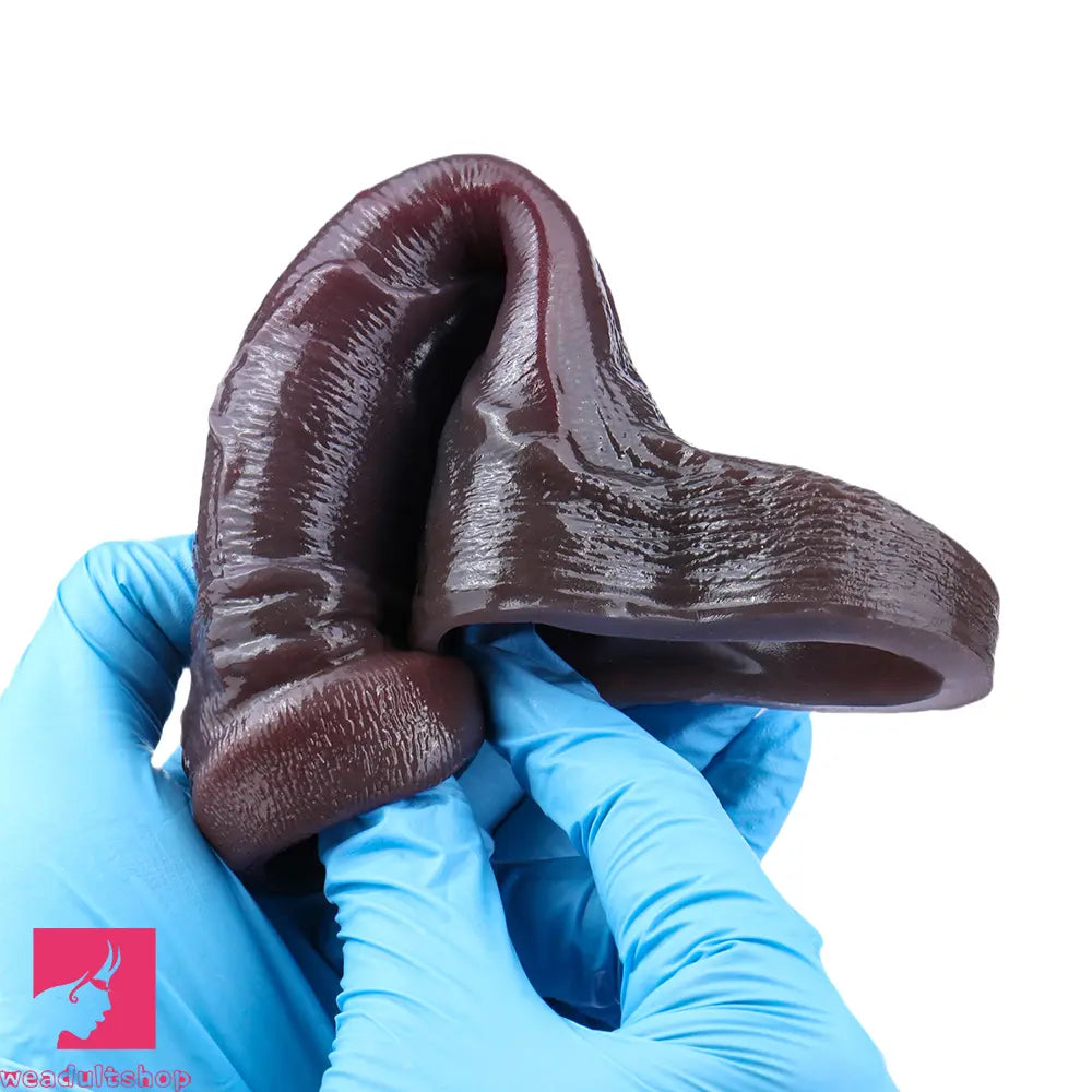 6.29in Platinum Silicone Penis Dildo Sleeve Silicone Prostate Massage Cock