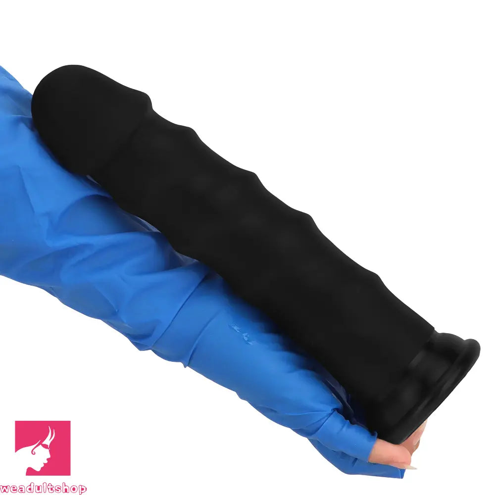 6.69in 8.46in 9.84in Black Mushroom Head Silicone Soft Dildo For Sex