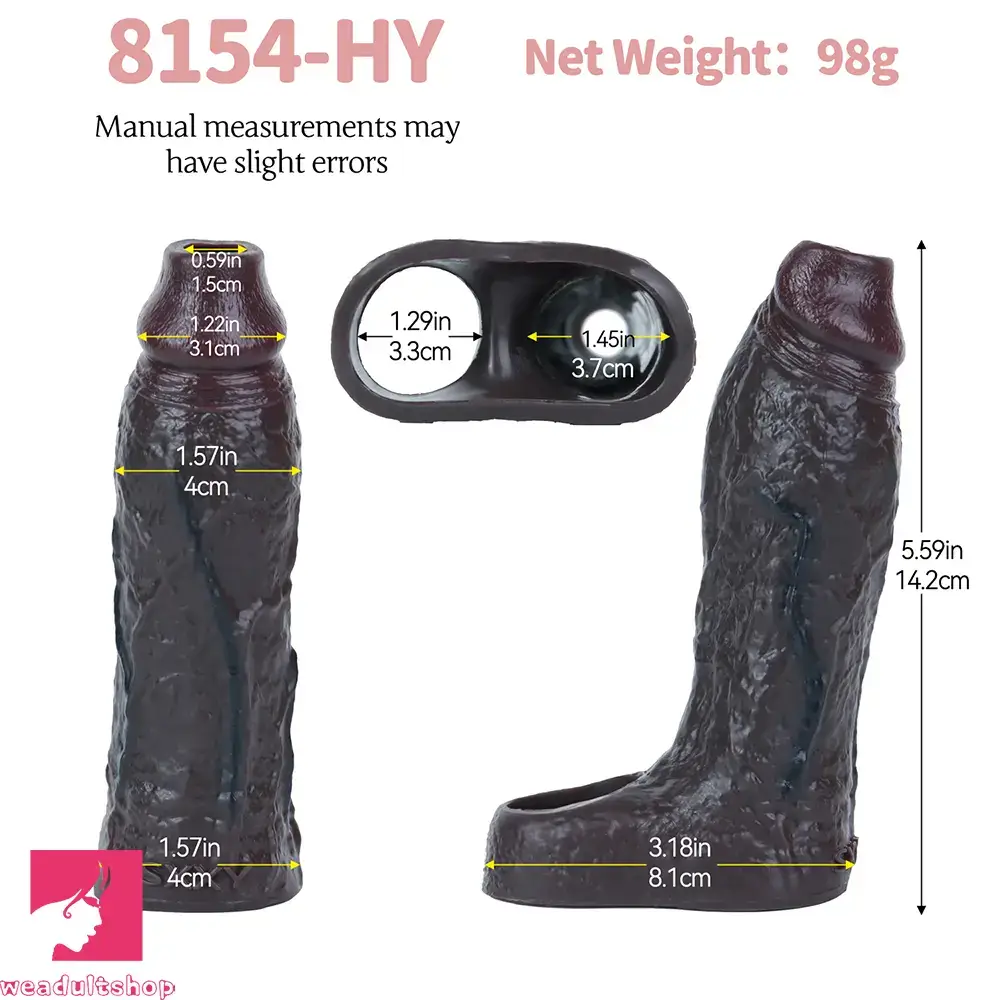 5.59in Realistic Dildo Penis Sleeve Cock Ring For Deep Stimulation Love