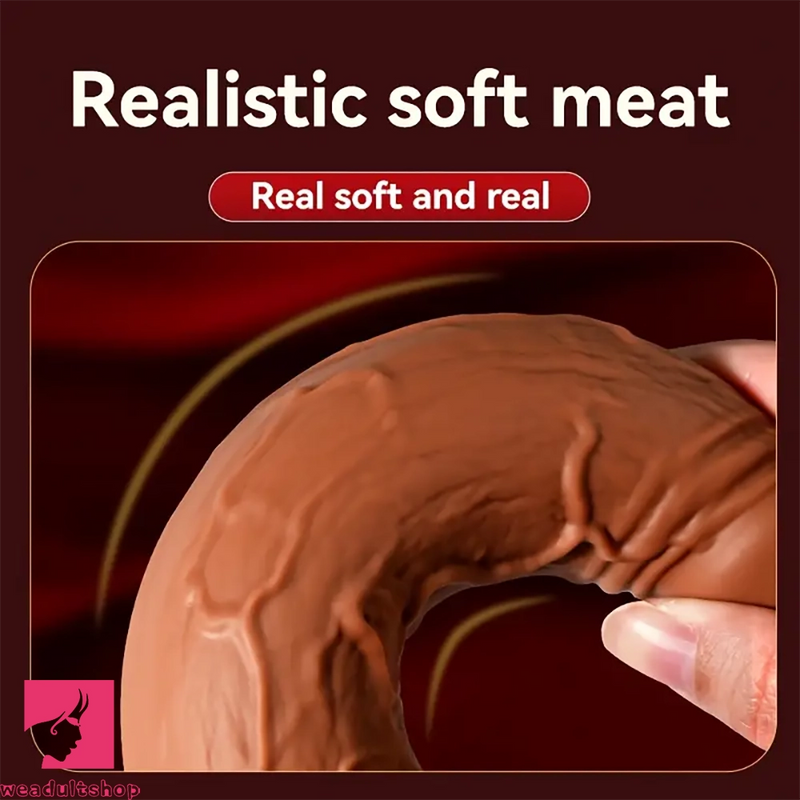 8in Realistic Texture Liquid Silicone Dildo Soft Elastic Cock Lifelike Sex Toy