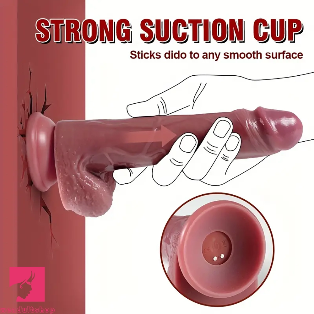 6.15in Silicone Electric Super Telescopic Vibrating Real Touch Flexible Dildo