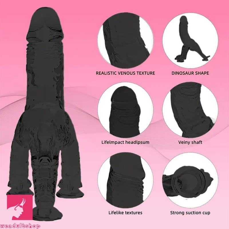 7.81in Silicone Soft Dinosaur Simulated Cock Dildo With Strong Suction Cup