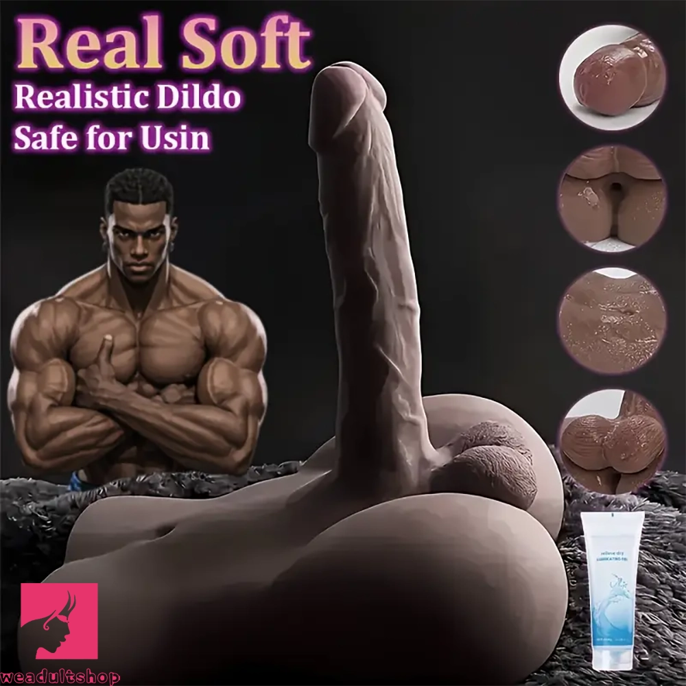 9.6in Male Dildo Sex Doll Torso With Flexible Dildo Realistic Big Soft Cock