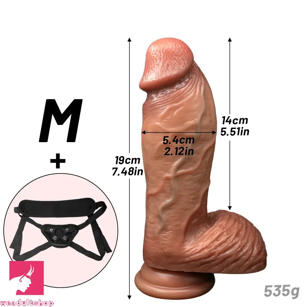 6.69in 7.48in 8.26in 9.25in Realistic Penis Strap on Thick Dildo Cock Toy
