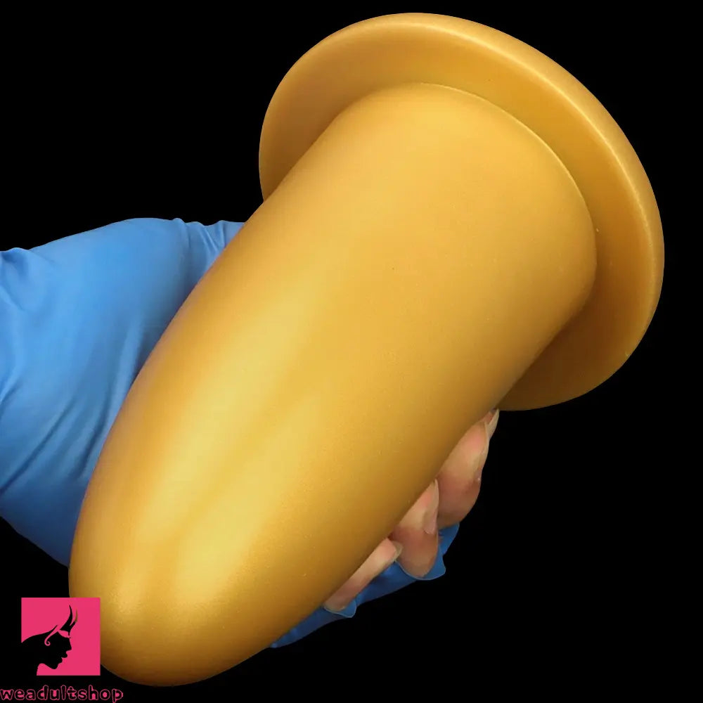 4.72in 5.7in 7.08in 8.26in Gold Silicone Soft Thick Missile Design Dildo Toy