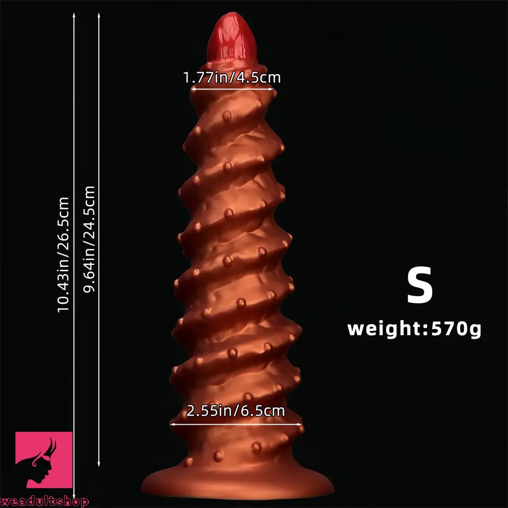 10.43in 12in 14.17in Extra-Big Long Threaded Silicone Sharp Head Dildo