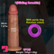 7.87in 8.27in Realistic Massage Silicone Dual Density Uncut Sliding Skin Dildo