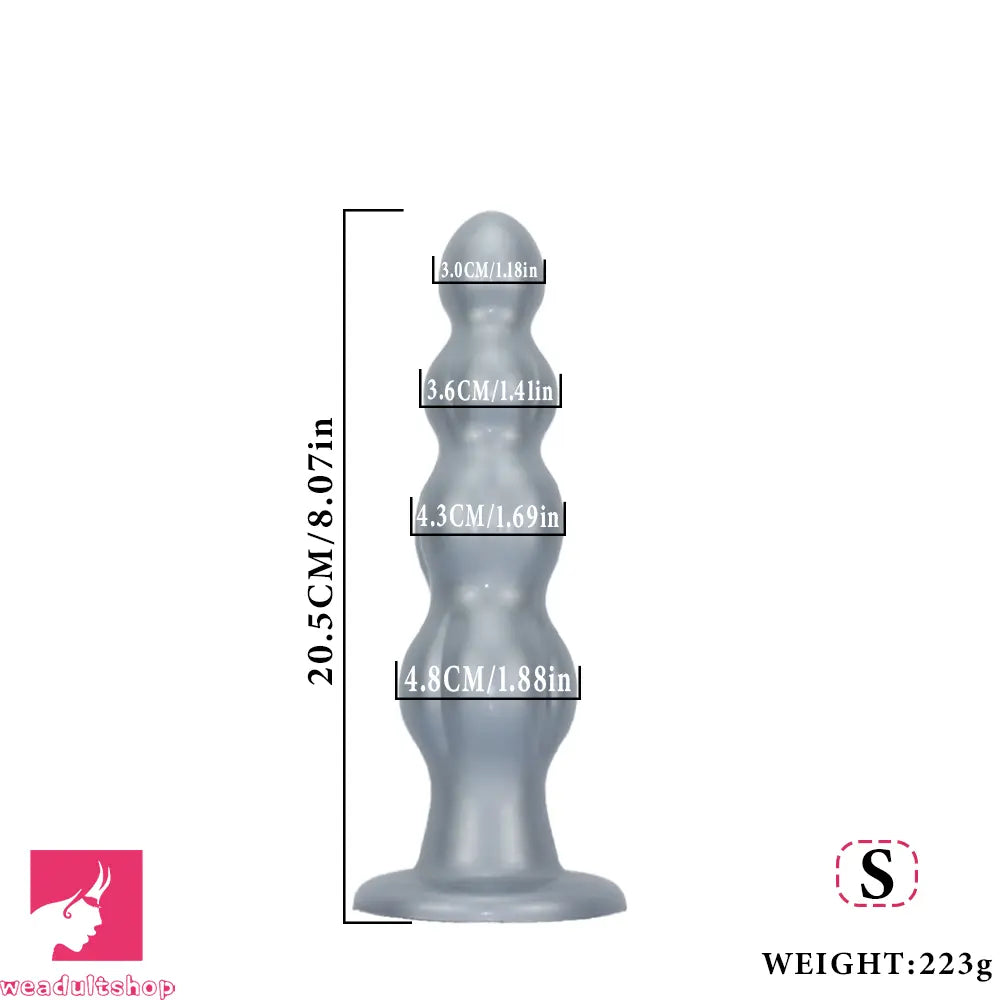 8.07in 11.61in 14.56in Muscle Anal Plug Dildo Soft Silicone Prostate Massager