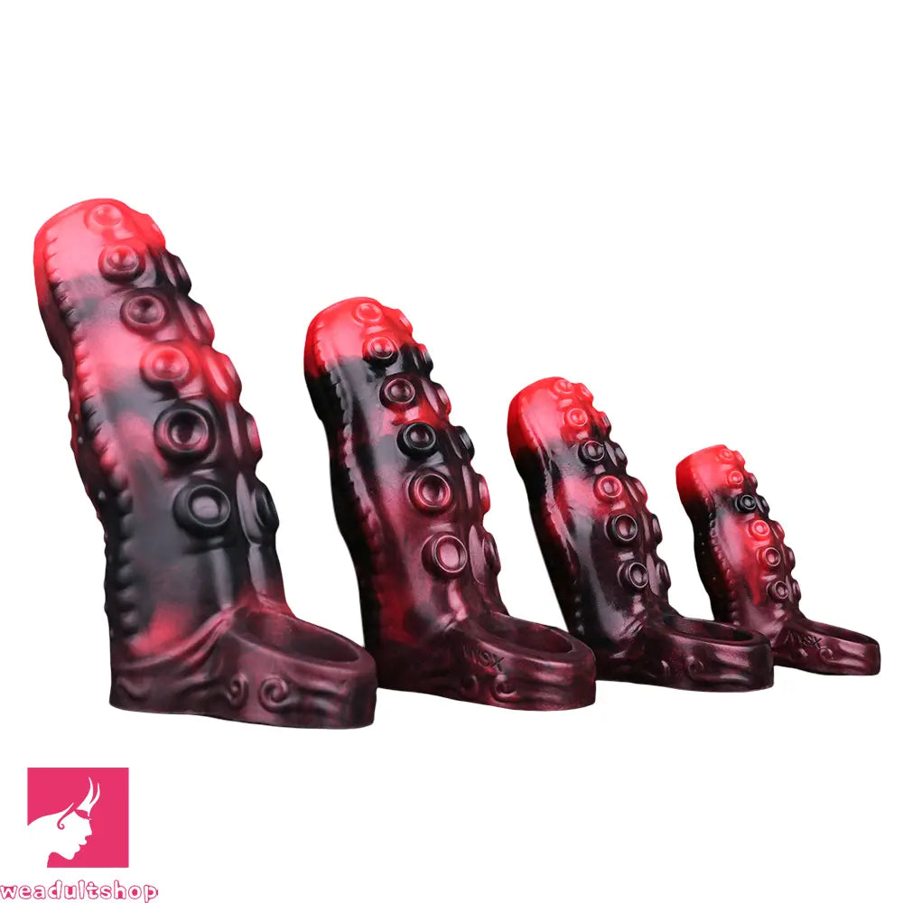 3.54in 4.72in 5.51in 6.69in Tentacle Silicone Soft Dildo Sleeve Penis Extender