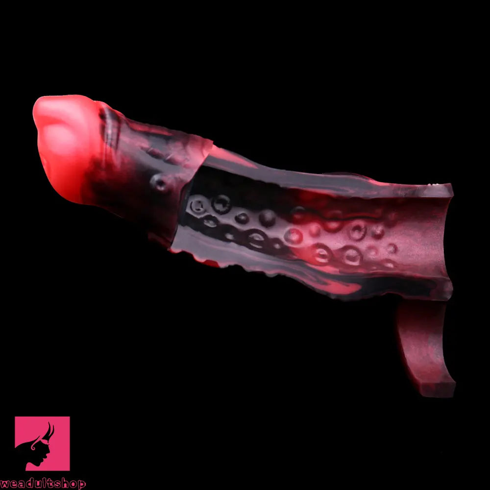 5.98in 7.09in Silicone Tentacle Cock Sleeve Knot Vibrating Hollow Dildo