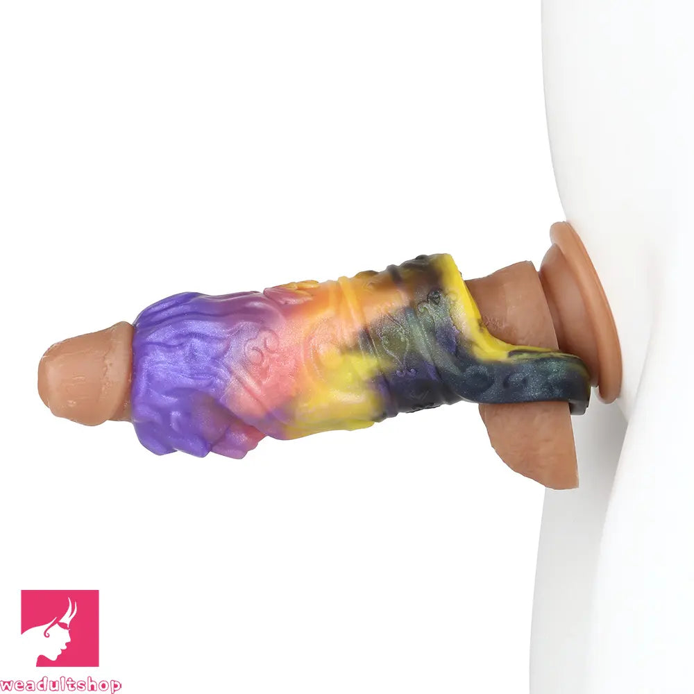 4.92in Fantasy Odd Small Silicone Soft Dildo Sleeve Cock Extender Toy