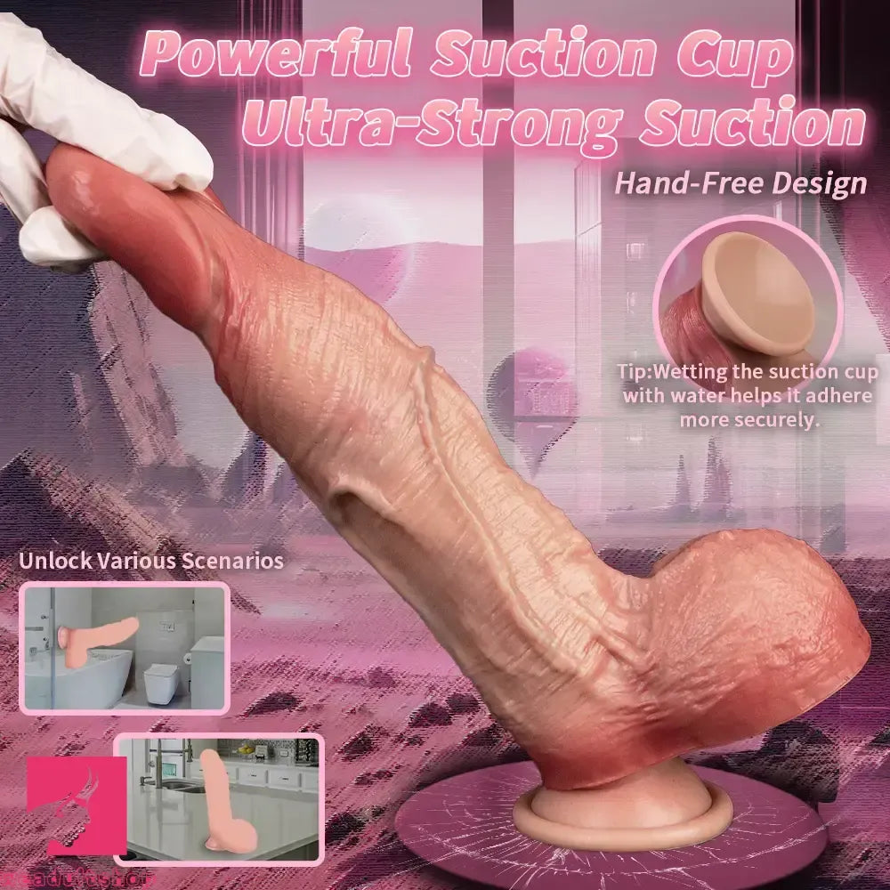 7.95in Double-layer Liquid Silicone Skin-like Soft Dildo Orgasm Cock Toy