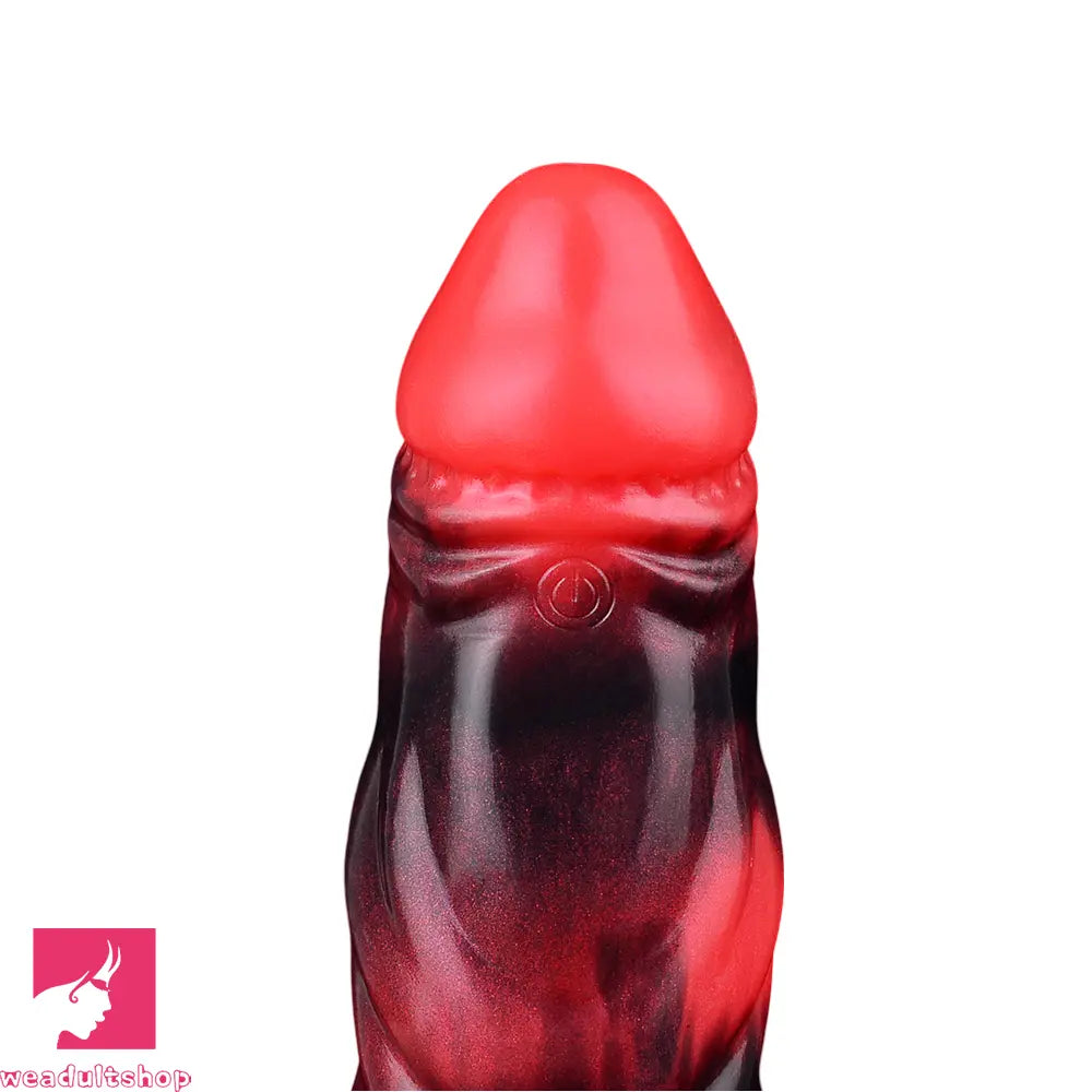 7.17in Silicone Dog Cock Sleeve Knot Vibrating Automatic Hollow Soft Dildo
