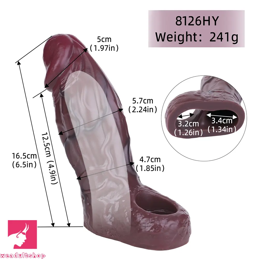 6.5in Cock Ring Dildo Sleeve For Couples Men Sex Toy For Sex Cock