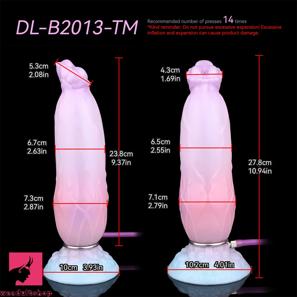 8.3in Inflatable Silicone Soft Fantasy Dildo Adult Toy For Gay Men Cock
