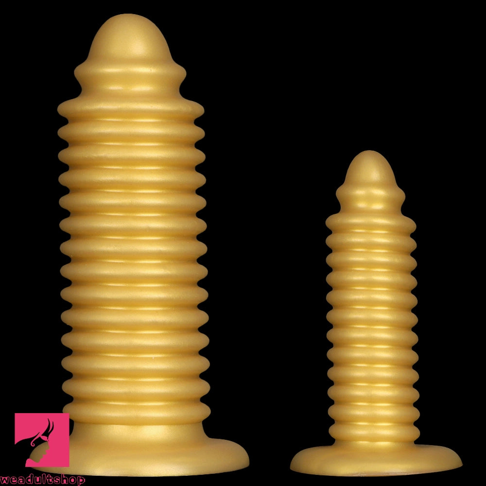 6.88in 9.84in Gold Silicone Threaded Giant Dildo Butt Plug For Anal Ex 6.88in 9.84in Gold Silicone Threaded Giant Dildo Butt Plug For Anal Ex