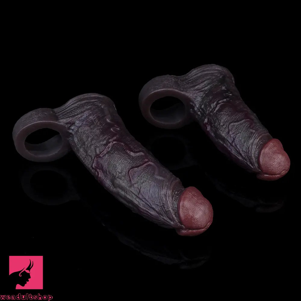 4.96in 6.42in Body-Safe Silicone Ultra-Realistic Penis Sleeve Love Dildo