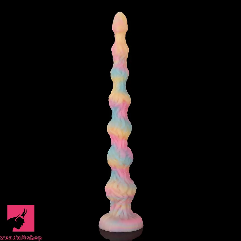 17.32in 21.25in 25.19in Luminous Pull Beads Silicone Dildo Butt Plug Rare Cock
