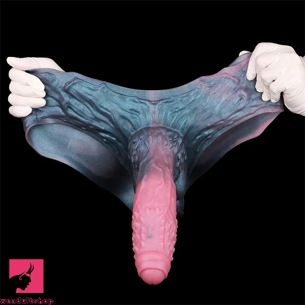 9.37in Spiked Monster Hollow Dildo Harness Pants Strap on Big Sex Toy