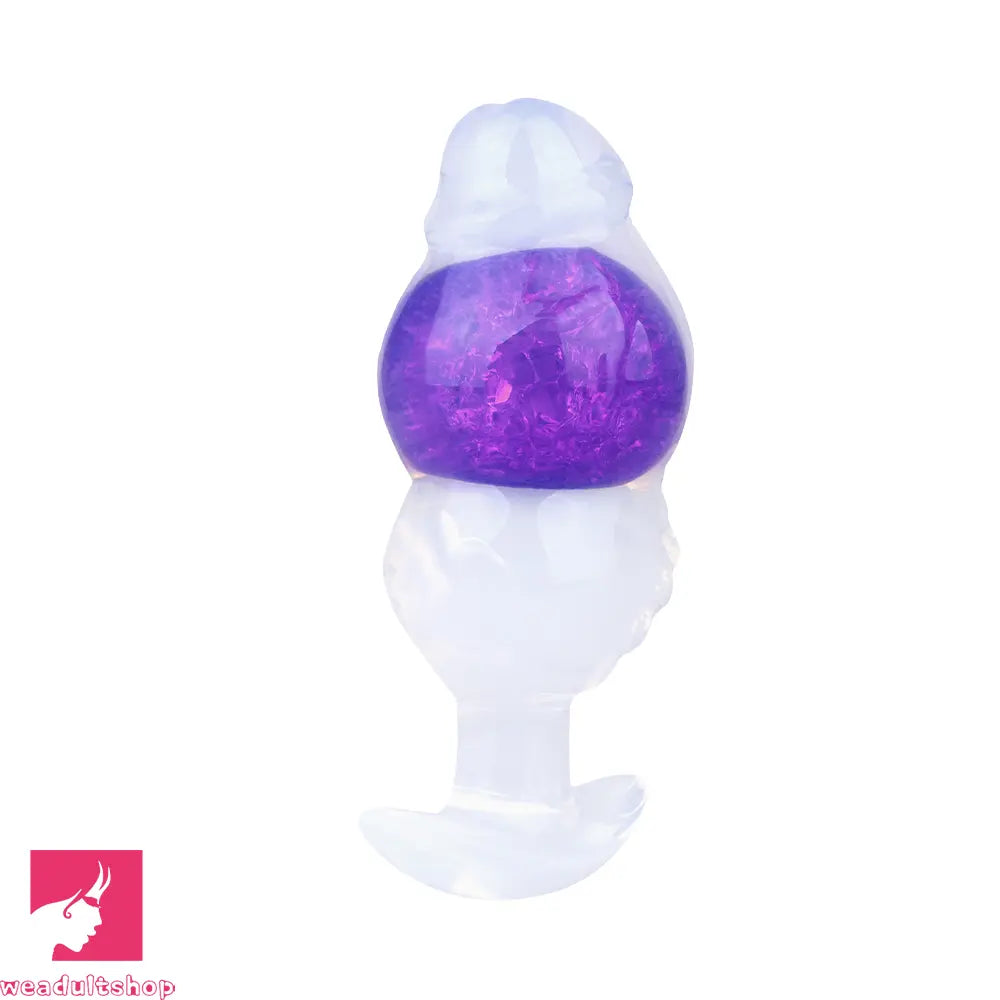 5.63in Luminous Silicone Anal Beads Dildo Anal Cock Toy With Anchor